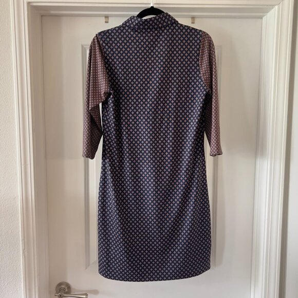 39 Gretchen Scott Pattern Long Sleeve Polo Dress Size Medium - Picture 6 of 6